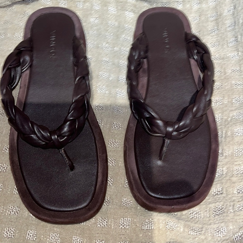 Vince Nita brown platform braided w 8.5